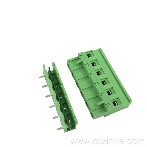 7.62MM pitch side vertical terminal male and female connector angle